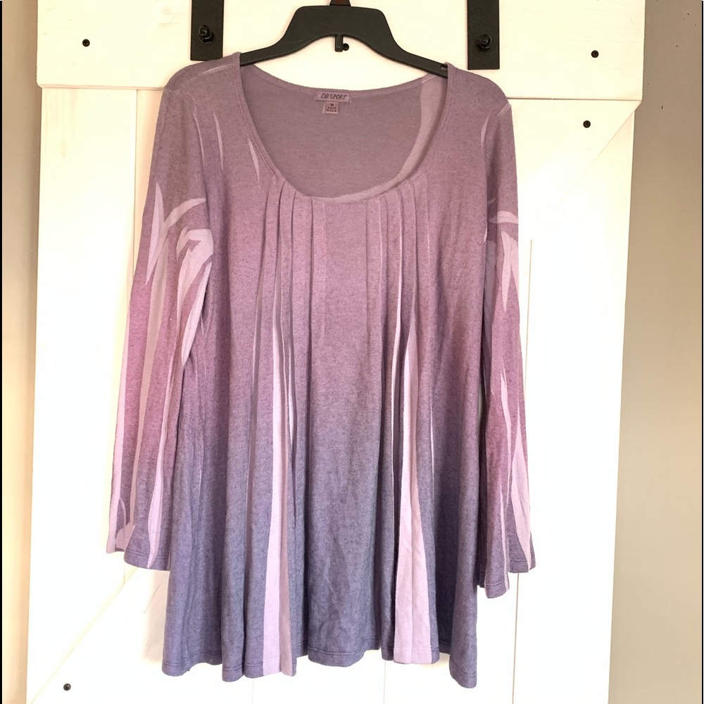 Women’s DB Sport Bohemians Purple Flowy Tunic Sweater Flared Sleeves Medium - Picture 4 of 11